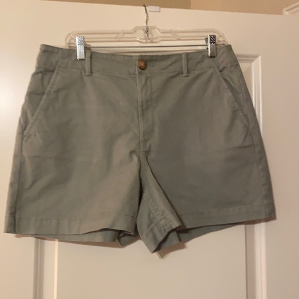 Loft Green Twill Shorts Size 10